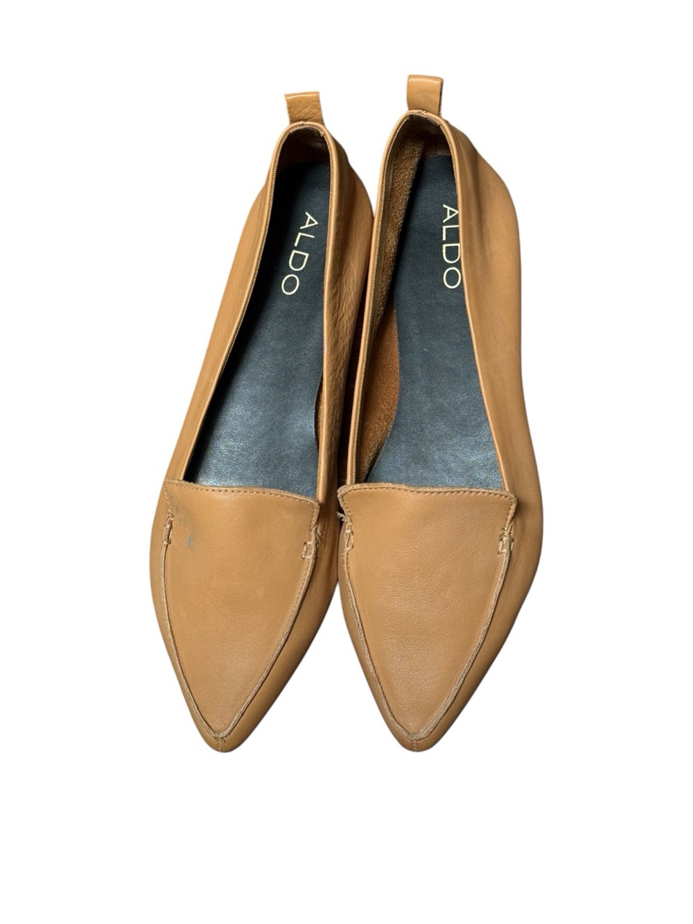 ALDO Women's Camel/Tan Pointed Leather Loafers size 11